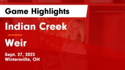 Indian Creek  vs Weir  Game Highlights - Sept. 27, 2023