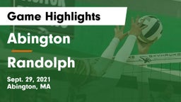 Abington  vs Randolph  Game Highlights - Sept. 29, 2021