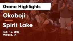 Okoboji  vs Spirit Lake  Game Highlights - Feb. 15, 2020