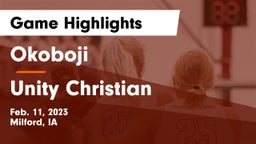 Okoboji  vs Unity Christian  Game Highlights - Feb. 11, 2023