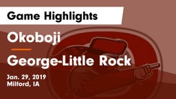 Okoboji  vs George-Little Rock  Game Highlights - Jan. 29, 2019
