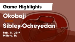 Okoboji  vs Sibley-Ocheyedan Game Highlights - Feb. 11, 2019