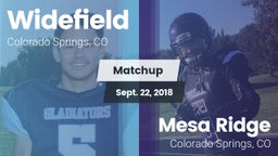 Matchup: Widefield High vs. Mesa Ridge  2018