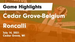 Cedar Grove-Belgium  vs Roncalli  Game Highlights - July 14, 2021