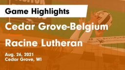 Cedar Grove-Belgium  vs Racine Lutheran  Game Highlights - Aug. 26, 2021