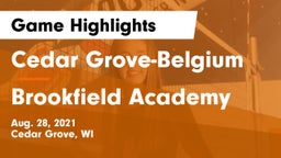 Cedar Grove-Belgium  vs Brookfield Academy  Game Highlights - Aug. 28, 2021