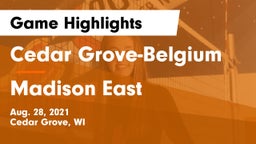 Cedar Grove-Belgium  vs Madison East Game Highlights - Aug. 28, 2021