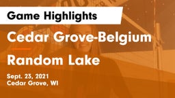 Cedar Grove-Belgium  vs Random Lake  Game Highlights - Sept. 23, 2021