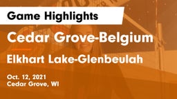 Cedar Grove-Belgium  vs Elkhart Lake-Glenbeulah  Game Highlights - Oct. 12, 2021