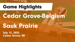 Cedar Grove-Belgium  vs Sauk Prairie  Game Highlights - July 12, 2022