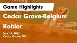 Cedar Grove-Belgium  vs Kohler  Game Highlights - July 19, 2022