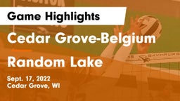 Cedar Grove-Belgium  vs Random Lake  Game Highlights - Sept. 17, 2022
