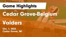 Cedar Grove-Belgium  vs Valders  Game Highlights - Oct. 1, 2022