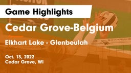 Cedar Grove-Belgium  vs Elkhart Lake - Glenbeulah  Game Highlights - Oct. 13, 2022