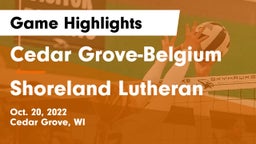 Cedar Grove-Belgium  vs Shoreland Lutheran  Game Highlights - Oct. 20, 2022