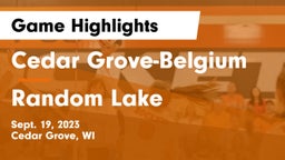 Cedar Grove-Belgium  vs Random Lake  Game Highlights - Sept. 19, 2023