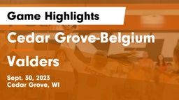 Cedar Grove-Belgium  vs Valders  Game Highlights - Sept. 30, 2023