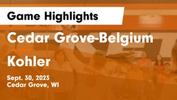 Cedar Grove-Belgium  vs Kohler  Game Highlights - Sept. 30, 2023