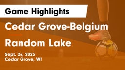 Cedar Grove-Belgium  vs Random Lake  Game Highlights - Sept. 26, 2023