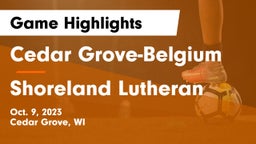 Cedar Grove-Belgium  vs Shoreland Lutheran  Game Highlights - Oct. 9, 2023