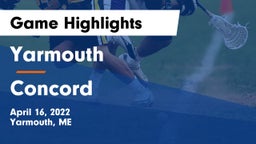 Yarmouth  vs Concord  Game Highlights - April 16, 2022