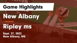 New Albany  vs Ripley  ms Game Highlights - Sept. 27, 2022