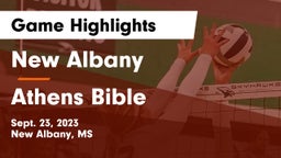 New Albany  vs Athens Bible Game Highlights - Sept. 23, 2023