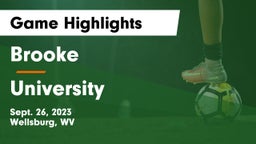 Brooke  vs University  Game Highlights - Sept. 26, 2023