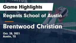 Regents School of Austin vs Brentwood Christian Game Highlights - Oct. 28, 2021