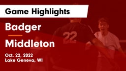 Badger  vs Middleton  Game Highlights - Oct. 22, 2022