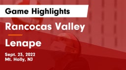 Rancocas Valley  vs Lenape  Game Highlights - Sept. 23, 2022