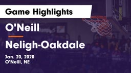 O'Neill  vs Neligh-Oakdale  Game Highlights - Jan. 20, 2020