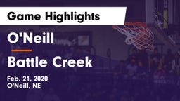 O'Neill  vs Battle Creek  Game Highlights - Feb. 21, 2020