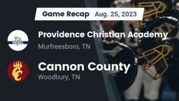 Recap: Providence Christian Academy  vs. Cannon County  2023