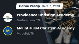 Recap: Providence Christian Academy  vs. Mount Juliet Christian Academy  2023