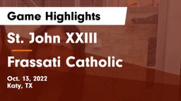 St. John XXIII  vs Frassati Catholic  Game Highlights - Oct. 13, 2022