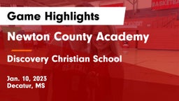 Newton County Academy  vs Discovery Christian School Game Highlights - Jan. 10, 2023