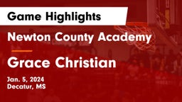 Newton County Academy  vs Grace Christian Game Highlights - Jan. 5, 2024