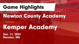 Newton County Academy  vs Kemper Academy Game Highlights - Jan. 11, 2024