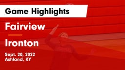 Fairview  vs Ironton  Game Highlights - Sept. 20, 2022