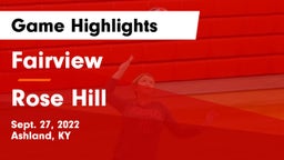 Fairview  vs Rose Hill Game Highlights - Sept. 27, 2022