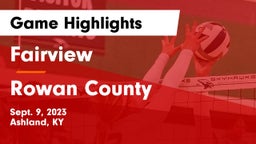 Fairview  vs Rowan County  Game Highlights - Sept. 9, 2023