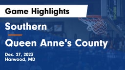 Southern  vs Queen Anne's County  Game Highlights - Dec. 27, 2023
