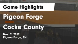 Pigeon Forge  vs Cocke County  Game Highlights - Nov. 9, 2019