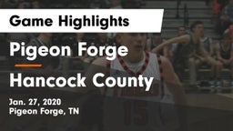 Pigeon Forge  vs Hancock County  Game Highlights - Jan. 27, 2020