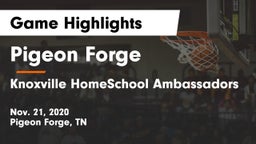 Pigeon Forge  vs Knoxville HomeSchool Ambassadors  Game Highlights - Nov. 21, 2020
