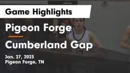 Pigeon Forge  vs Cumberland Gap  Game Highlights - Jan. 27, 2023