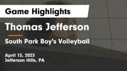 Thomas Jefferson  vs South Park  Boy's Volleyball Game Highlights - April 13, 2023