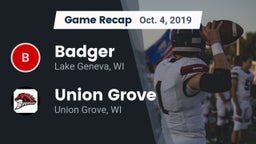 Recap: Badger  vs. Union Grove  2019