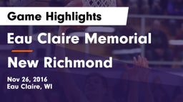 Eau Claire Memorial  vs New Richmond  Game Highlights - Nov 26, 2016